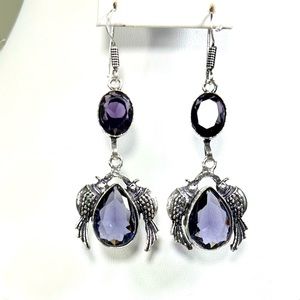 Amethyst 925 Bird Earrings